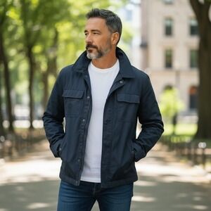 Banana Republic Mens Navy Blue Water Resistant Field Jacket Large Tall BR+